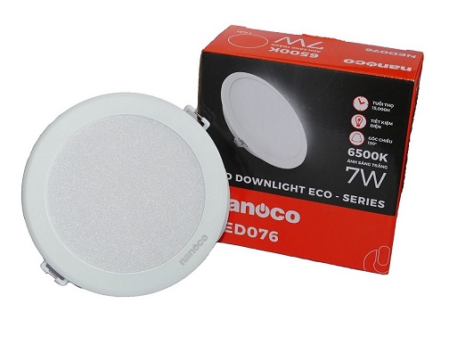 Đèn âm trần Nanoco Ø 90/7W NED076, 074, 073